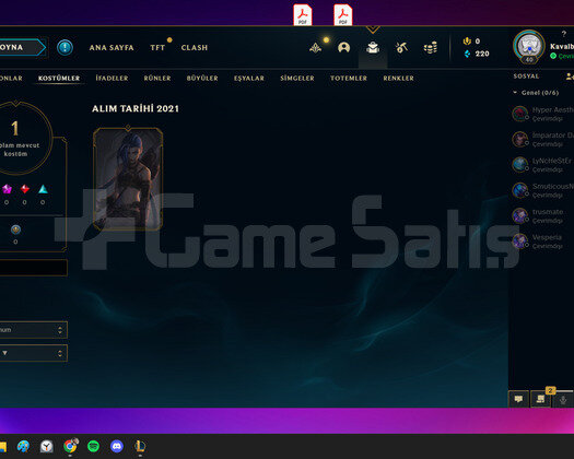 Arcade Jinx Skinli Bronz Hesap