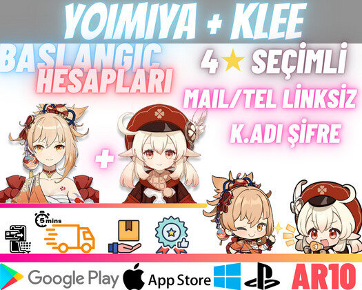 EU | AR10 Yoimiya + Klee - Süper Başlangıç Hesabı