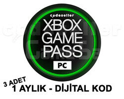 3x XBOX GAME PASS PC 1 AYLIK KOD