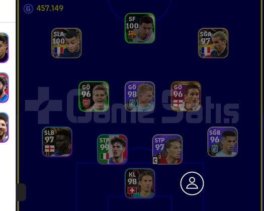 Pes 23 mobile 2700 gücünde hesap