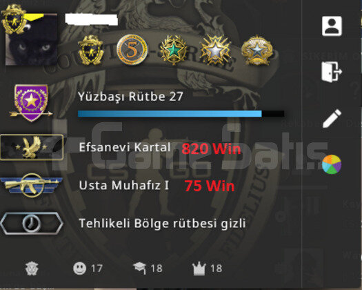 7 Madalya 2000 Saat CSGO 820 Win Le Hesap