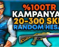 50-300 SKİN ARASI 100 TR RANDOM HESAP +1HEDİYELİ