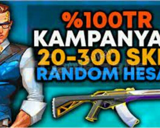 50-300 SKİN ARASI 100 TR RANDOM HESAP +1HEDİYELİ