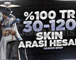 30-120 SKİN ARASI,100TR RANDOM HESAPLAR