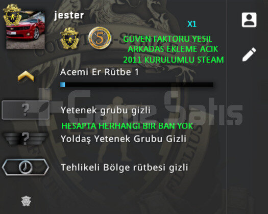 CSGO PRIME | 2 MADALYA | GUVEN FAKTORU YESIL