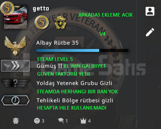 CSGO PRIME | 2 MADALYA | GUVEN FAKTORU YESIL