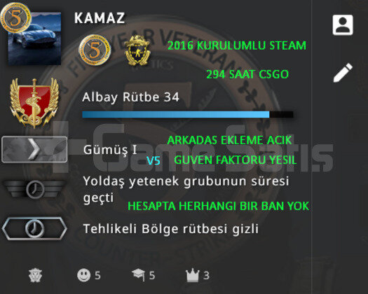 CSGO PRIME | 2 MADALYA | GUVEN FAKTORU YESIL