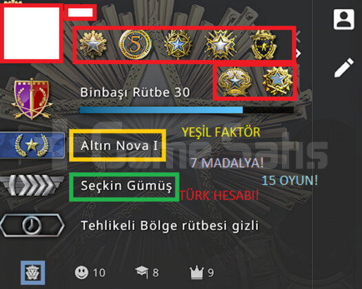 840TL OYUNLU 7 MADALYA YEŞİL FAKTÖR TÜRK HESABI