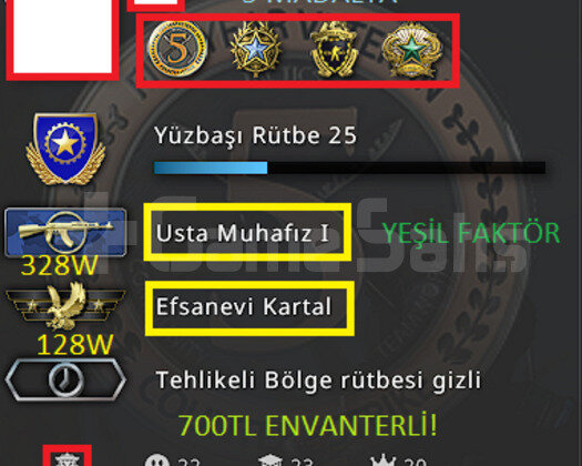 700TL ENVANTER 5 MADALYA YEŞİL FAKTÖR TÜRK HESABI