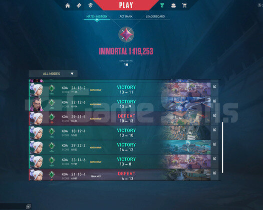 İmmortal hesap skinli