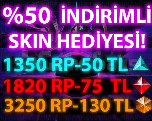 LOL RP DEĞERİNİN YARI FİYATINA HEDİYE SERVİSİ!