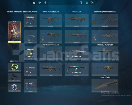 ELMAS 3 , ONİ PHANTOM VE ASİL VANDAL SKİNLİ  HESAP