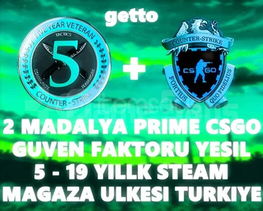 2 MADALYA | PRIME CSGO | MAGAZA TR YESIL FAKTOR