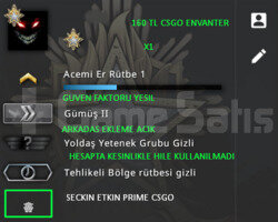 CSGO PRIME 160 TL ENVANTER 2 MADALYA YESIL FAKTOR