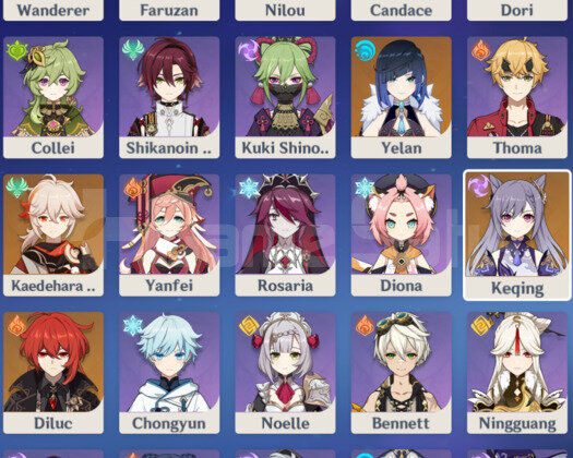 EU/AR42 8X5 Wanderer+Nilou+Silahı+Kazuha+Yelan