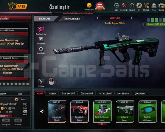 58 level tüm silahlar quantumlu +6 set ucuza