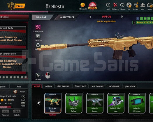 58 level tüm silahlar quantumlu +6 set ucuza