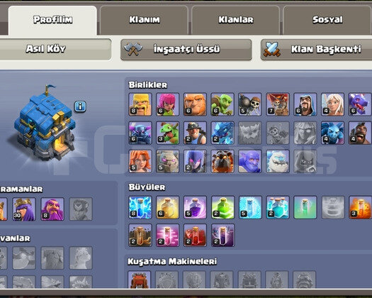 95 SEVİYE Clash of Clans Hesap