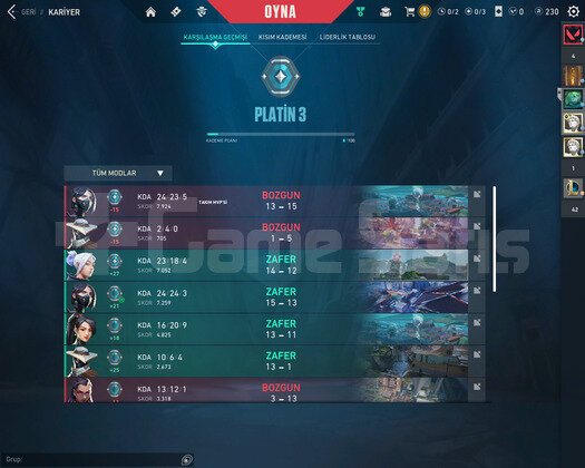 PLAT 3 HESAP YUKSEK MMR