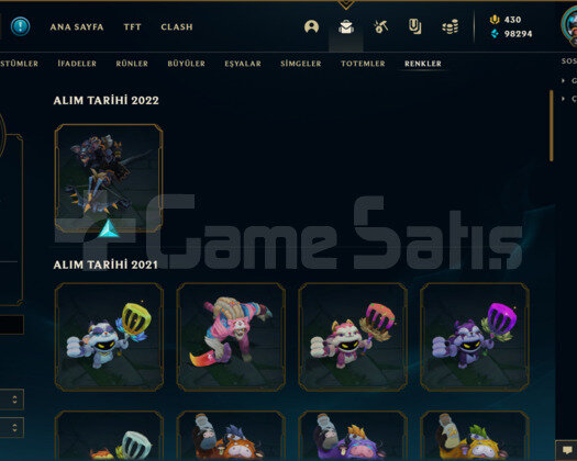 238 KOSTÜMLÜ 334 LEVEL EFSANE TR HESAP