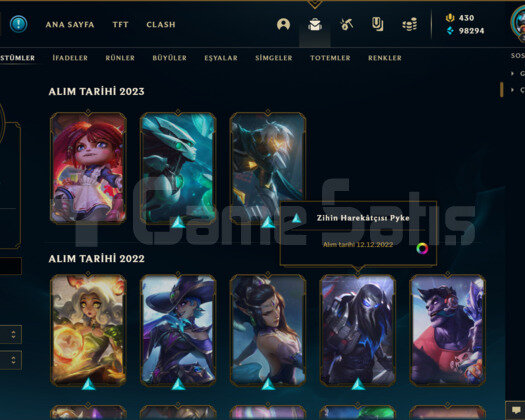 238 KOSTÜMLÜ 334 LEVEL EFSANE TR HESAP