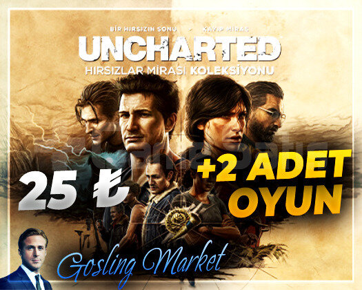 UNCHARTED HIRSIZLAR MİRASI K. + 2 OYUN + GARANTİ