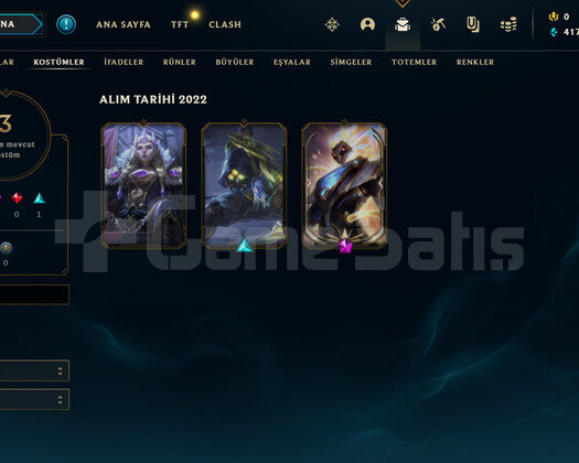 TR 75 WR Gold 1 | 3 Kostüm - 23 Hero| LoL Hesap