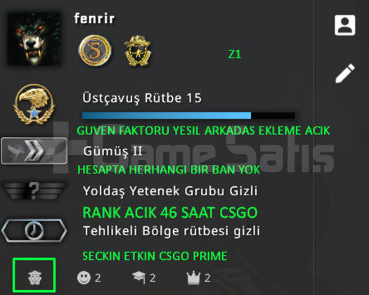 2 MADALYA | RANK ACIK | GUVEN FAKTORU YESIL