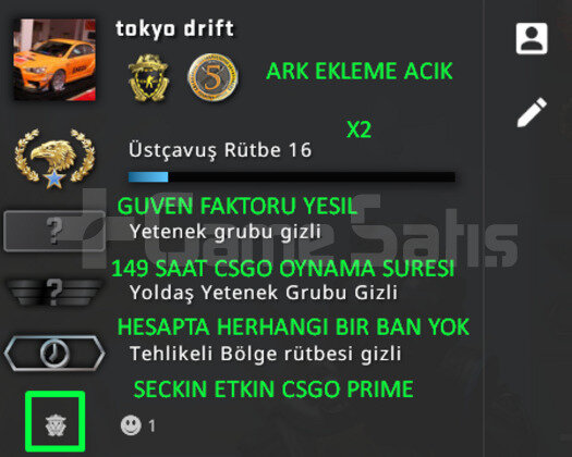 2 MADALYA | PRIME CSGO | MAGAZA TR YESIL FAKTOR