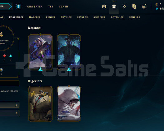 TR Gold 1 | 4 Kostüm - 24 Hero | LoL Hesap