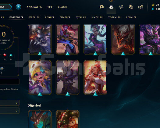 TR Gold 3 | 10 Kostüm - 33 Hero | LoL Hesap