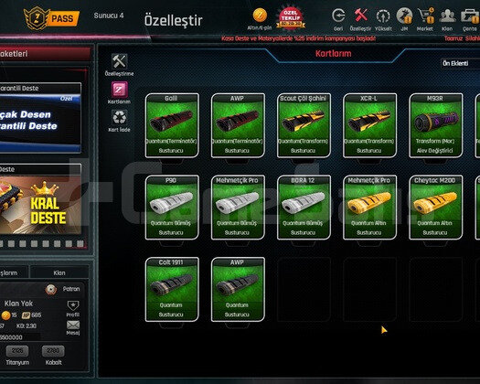 PASS FULLENMİŞ ANA SİLAHLARI BOLCA +LI MİS GİBİ
