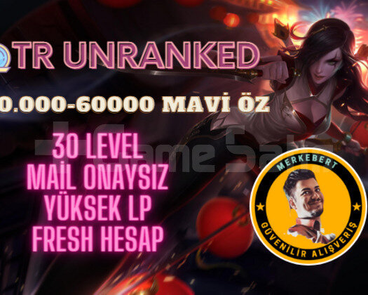 TR 40000-60000 MAVİ ÖZ SKİNLİ UNRANKED HESAP