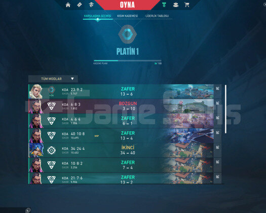Valo Plat Hesap + Lol