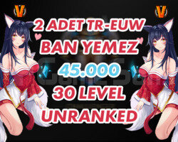 2 ADET GARANTİLİ 55K+ MAVİ ÖZ 30 LEVEL UNRANKED