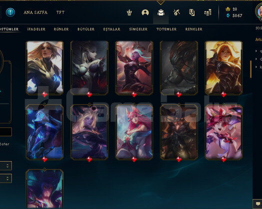 101 skin 120 şampiyon 275 lvl 4 yıllık hesap gold4