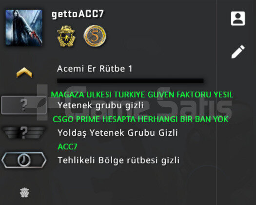 2 MADALYA | PRIME CSGO | MAGAZA TR YESIL FAKTOR