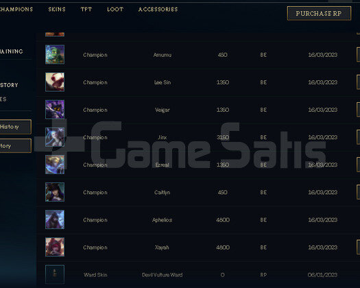 LOL WEST 55 WR GOLD 2 75 LP ACC PLAT MMR