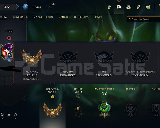 LOL WEST 55 WR GOLD 2 75 LP ACC PLAT MMR