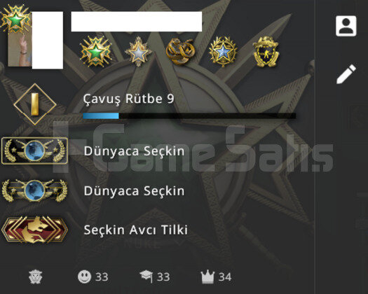 ÇİFTE GLOBAL 6 MADALYALI CSGO HESABI +FACEİT
