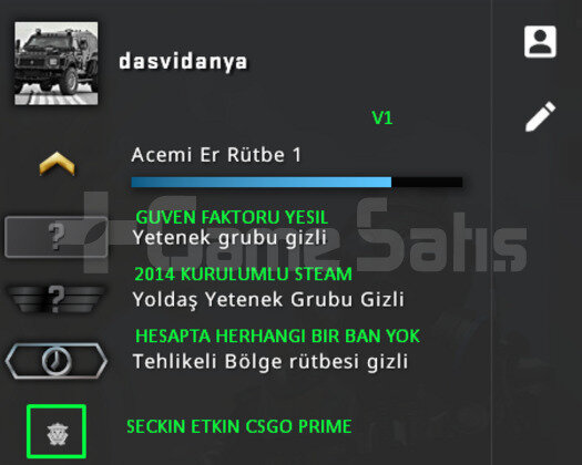 PRIME CSGO | ARK ACIK | MAGAZA TR YESIL FAKTOR