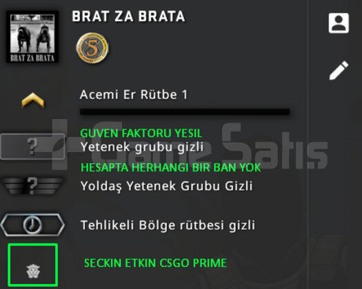 1 MADALYA | FULL PRIME CSGO | GUVEN FAKTORU YESIL