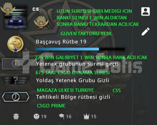 CS PRIME RANK ACIK 640 SAAT MAGAZA TR YESIL FAKTOR
