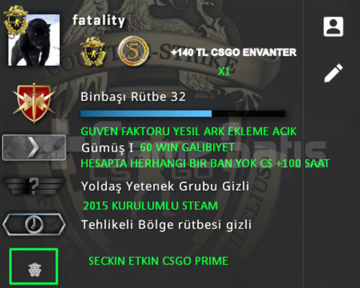 2 MADALYA RANK ACIK 140 TL ENV GUVEN FAKTORU YESIL