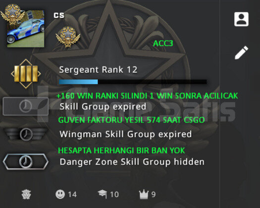 CSGO PRIME RANK ACIK 574 SAAT YESIL FAKTOR HESAP