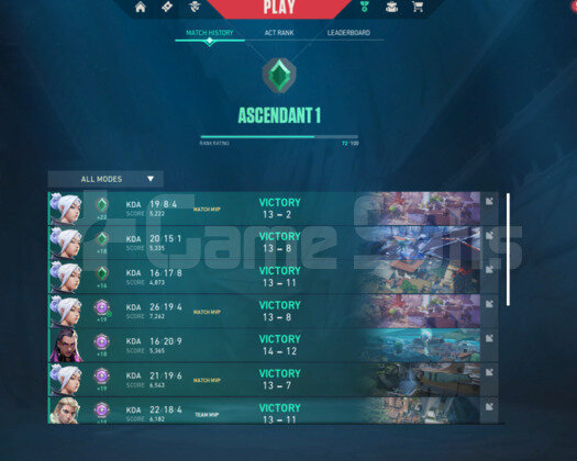 Fresh Ascendant Yüksek MMR Hesap