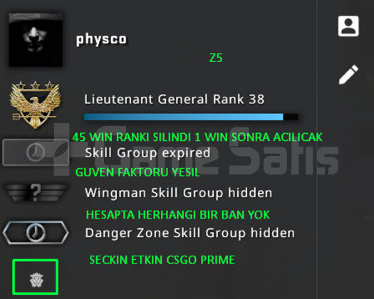 CSGO PRIME RANK ACIK 179 SAAT YESIL FAKTOR HESAP