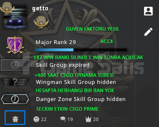 CSGO PRIME RANK ACIK 400 SAAT YESIL FAKTOR HESAP