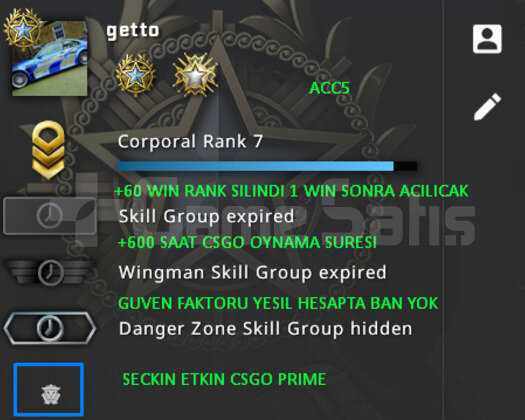 CSGO PRIME RANK ACIK 600 SAAT YESIL FAKTOR HESAP
