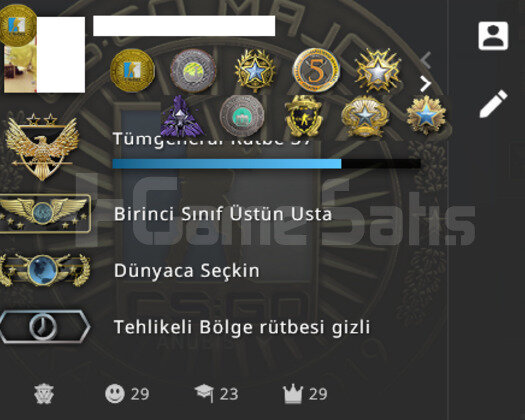 12 MADALYALI GLOBAL CSGO HESABI 3K CSGO SAATİ